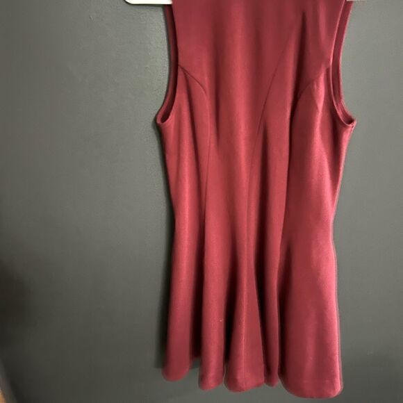 Free People Mock Neck Sleevless Skater Dress Burgandy Size L, Fits Like a XS - Picture 4 of 13